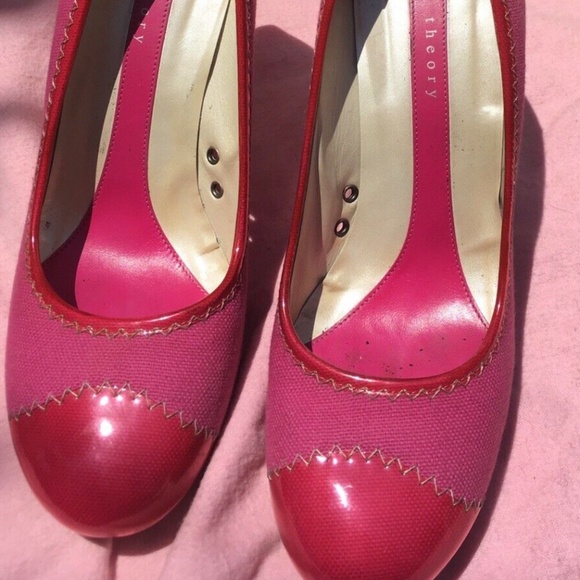 Vintage Theory hot pink shoes mall goth Y2K size 8 - Picture 3 of 11